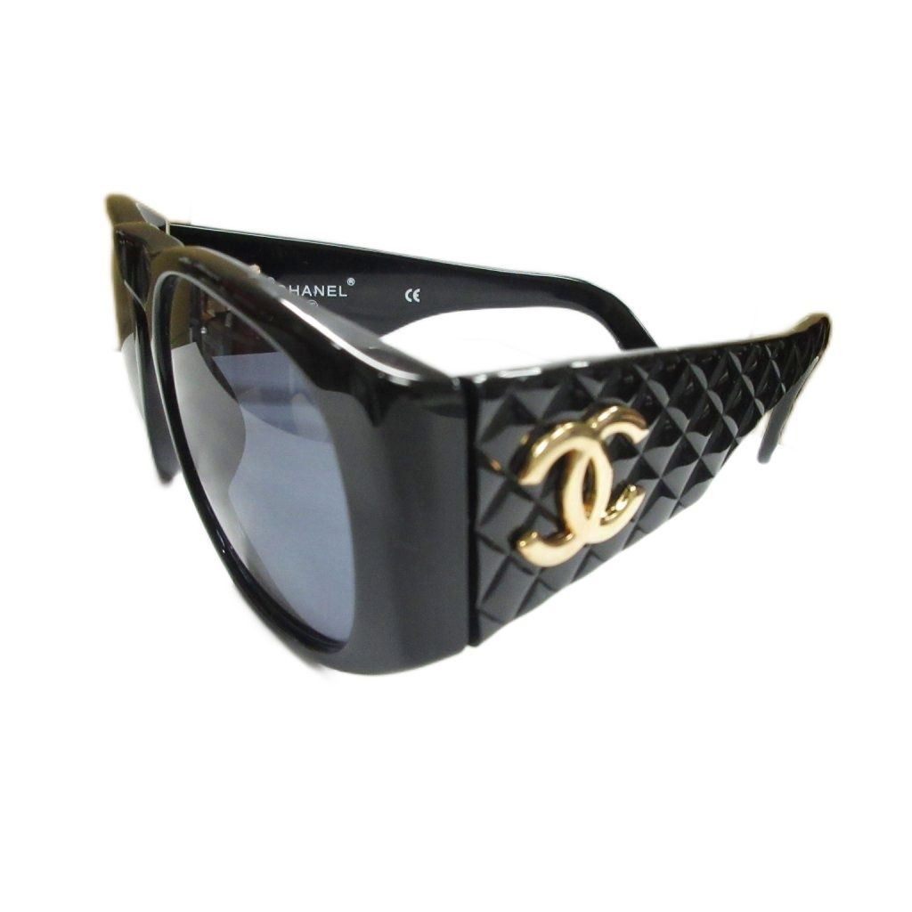 CHANEL シャネル サングラス ココマーク マトラッセ ブラック ゴールド