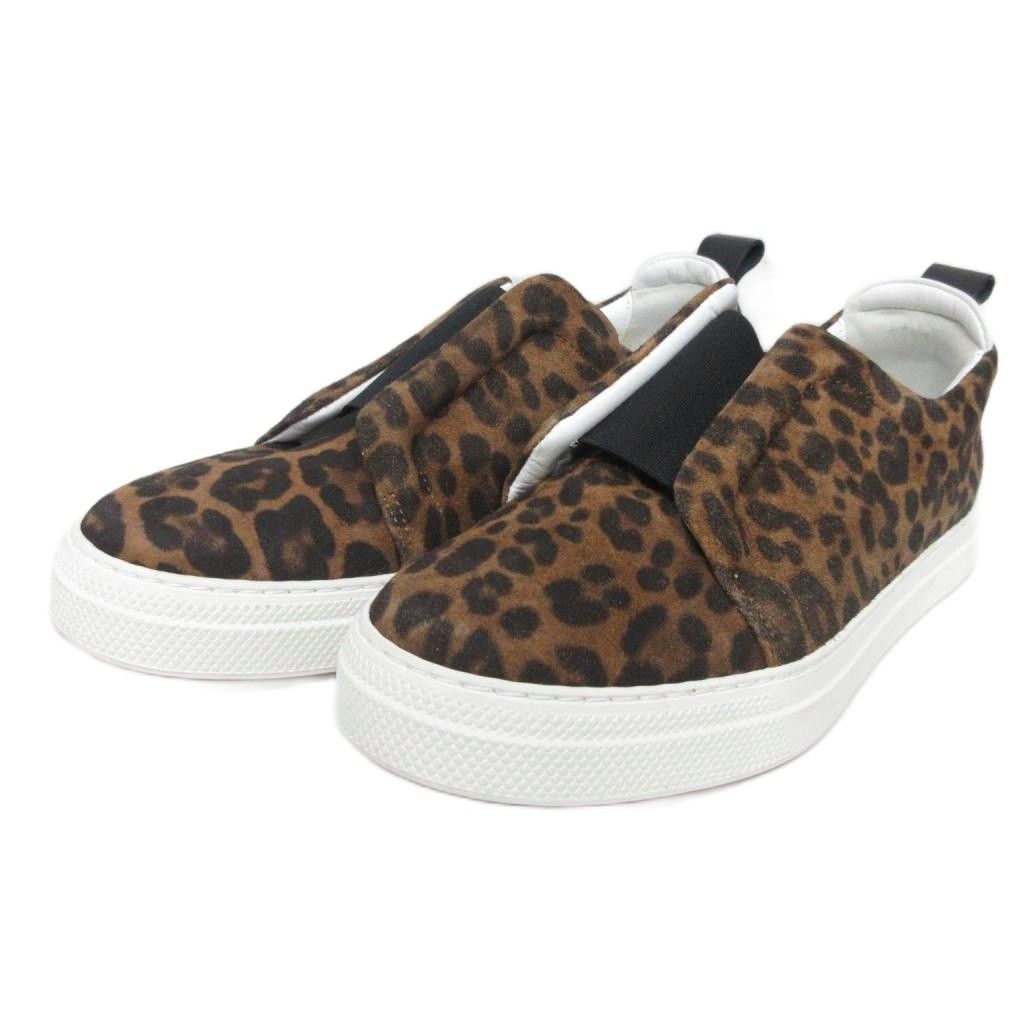 【中古】ピエールアルディ Baskets Slider スリッポン スニーカー レオパードパターン 38 茶 ブラウン ■MNK3 ピエールアルディ PIERRE HARDY Baskets Slider スリッポン スニーカー