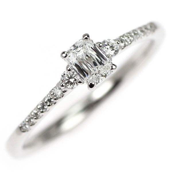 Pt900 クリスカット ダイヤモンド リング 0.324ct D VS1 VG/VG D0.10ct 