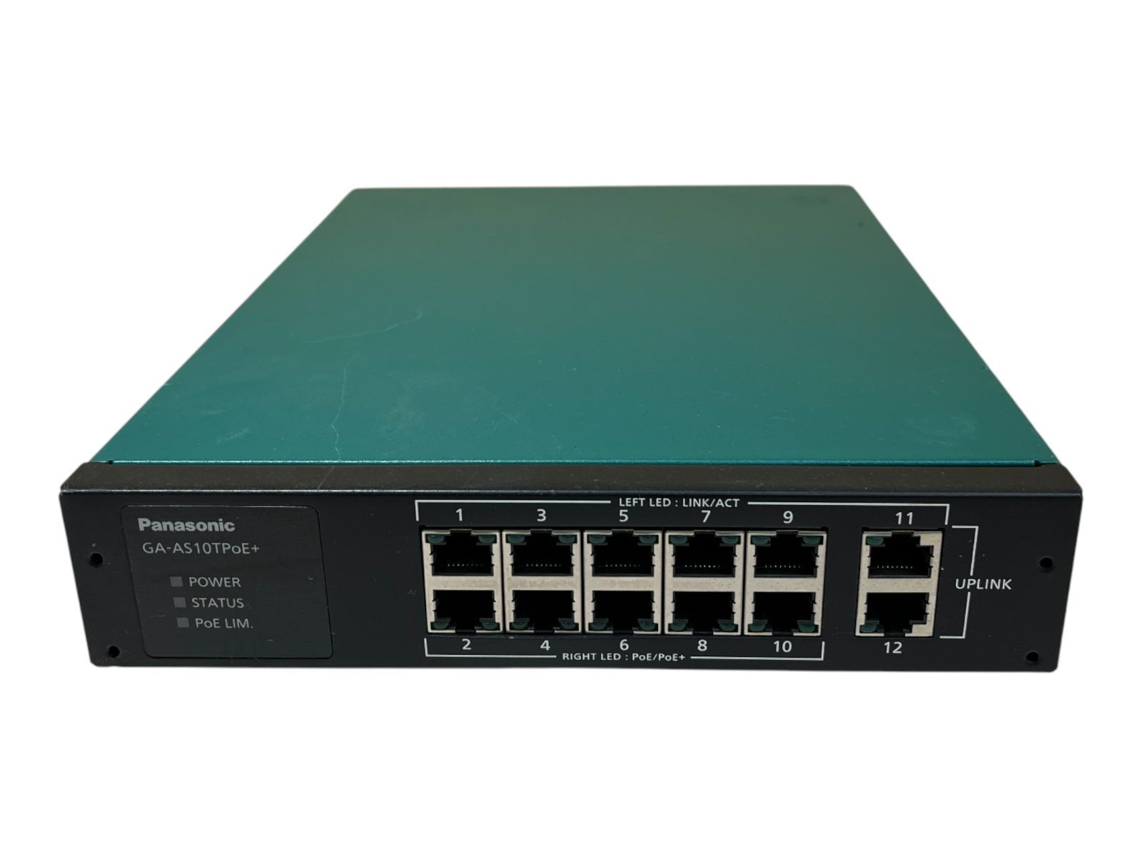 Panasonic GA-AS10TPoE+｜PoE対応 12ポート（10+UPLINK2）｜全ポート通信OK｜電源ケーブル＋LANケーブル付属 【3】