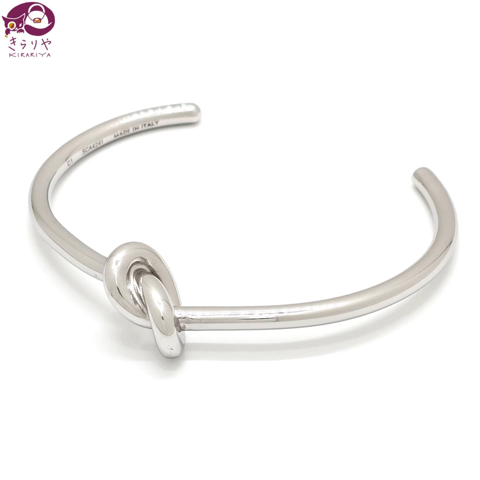 CELINE セリーヌ ノット エクストラシン ブレスレット C 1 腕周り約14.5㎝ ロジウムフィニッシュ ブラス ニッケルフリー イタリア製