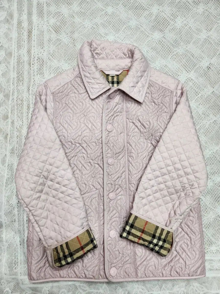 キッズ バーバリー キルティング ジャケット ピンク CHECK 10 Y 140