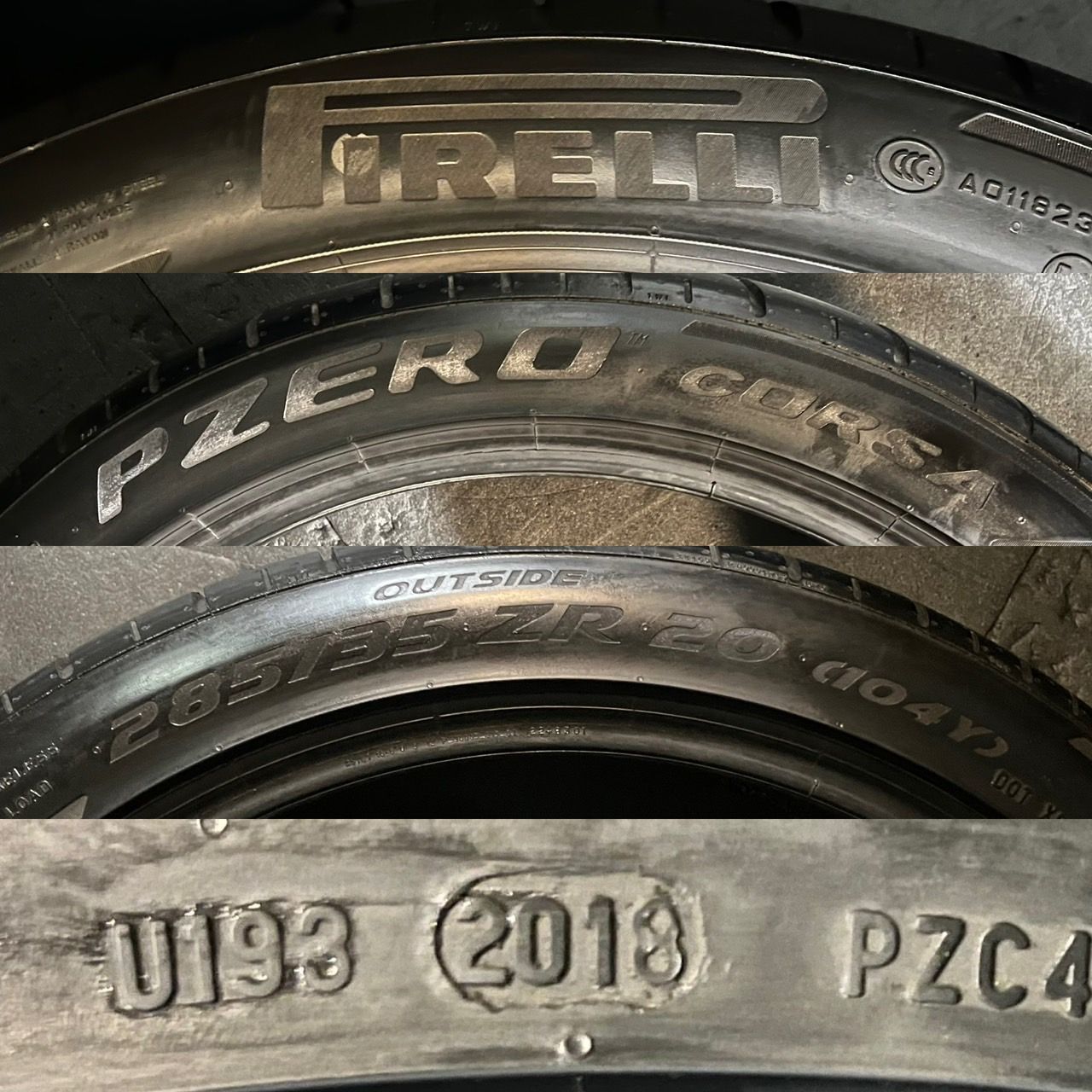  2018年製 約7 5分山 ピレリ PIRELLI ピーゼロ P ZERO CORSA PNCS MC 285 35 R 20 2本 h_846 20インチ サマータイヤ ノーマルタイヤ