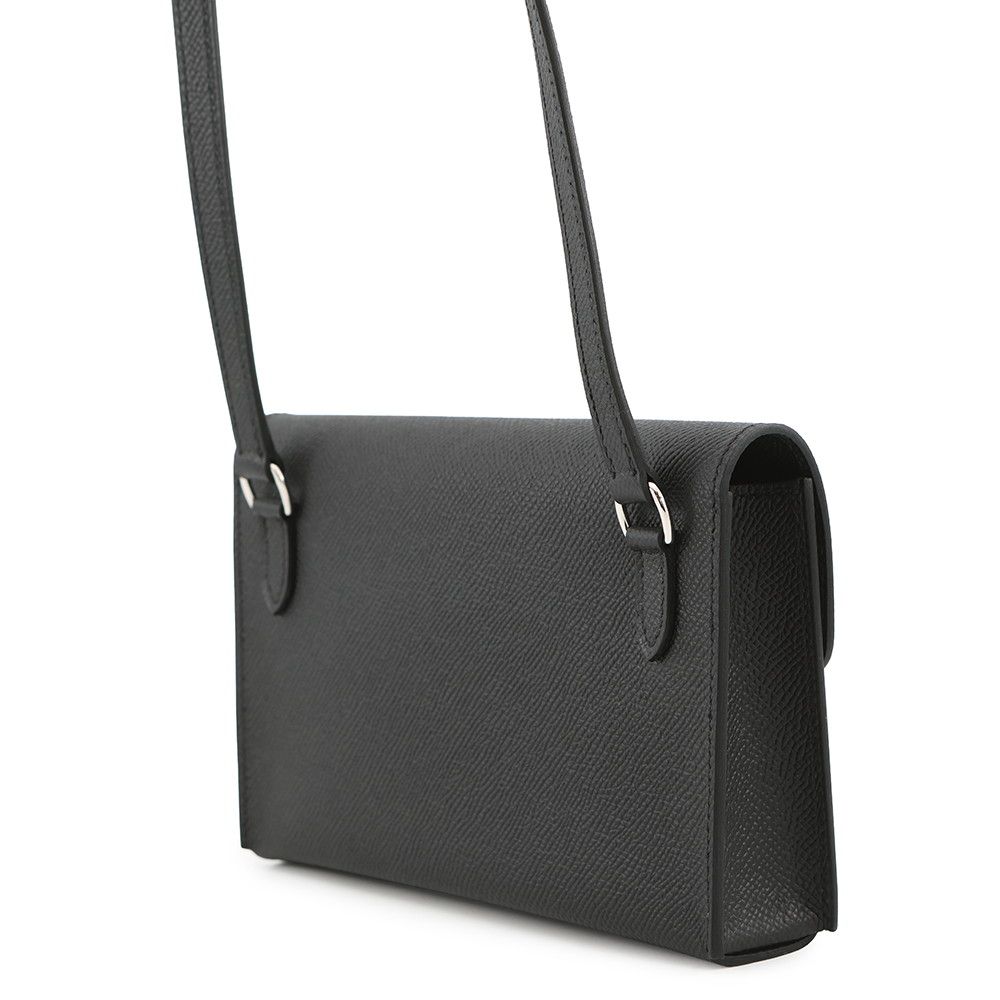 エルメス ショルダーウォレット ナップ トゥーゴー ブラック シルバー金具 エプソン W刻印 黒