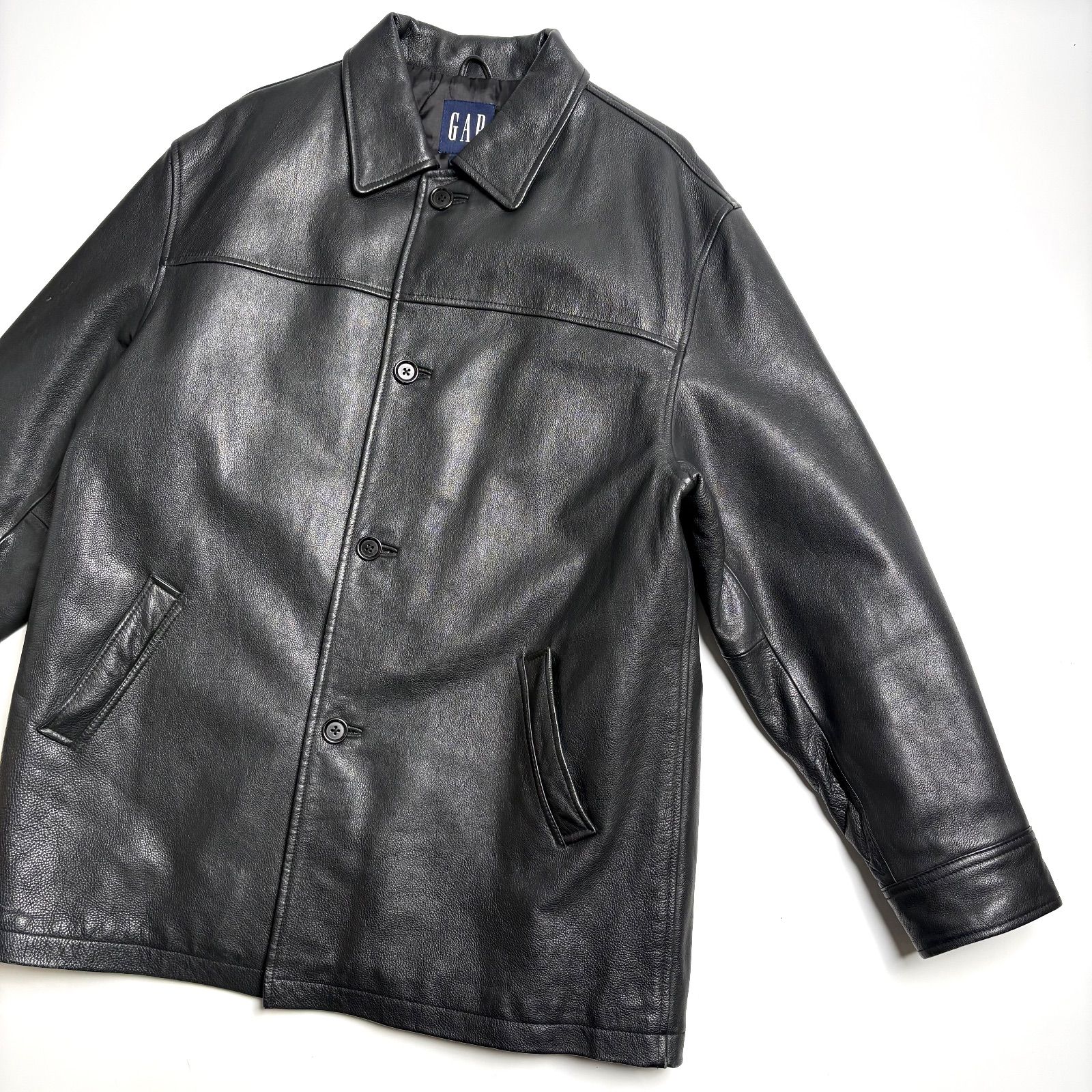 GAP 黒レザージャケット XL』GAP ギャップ レザー ジャケット 黒 古着 古着屋 高円寺
