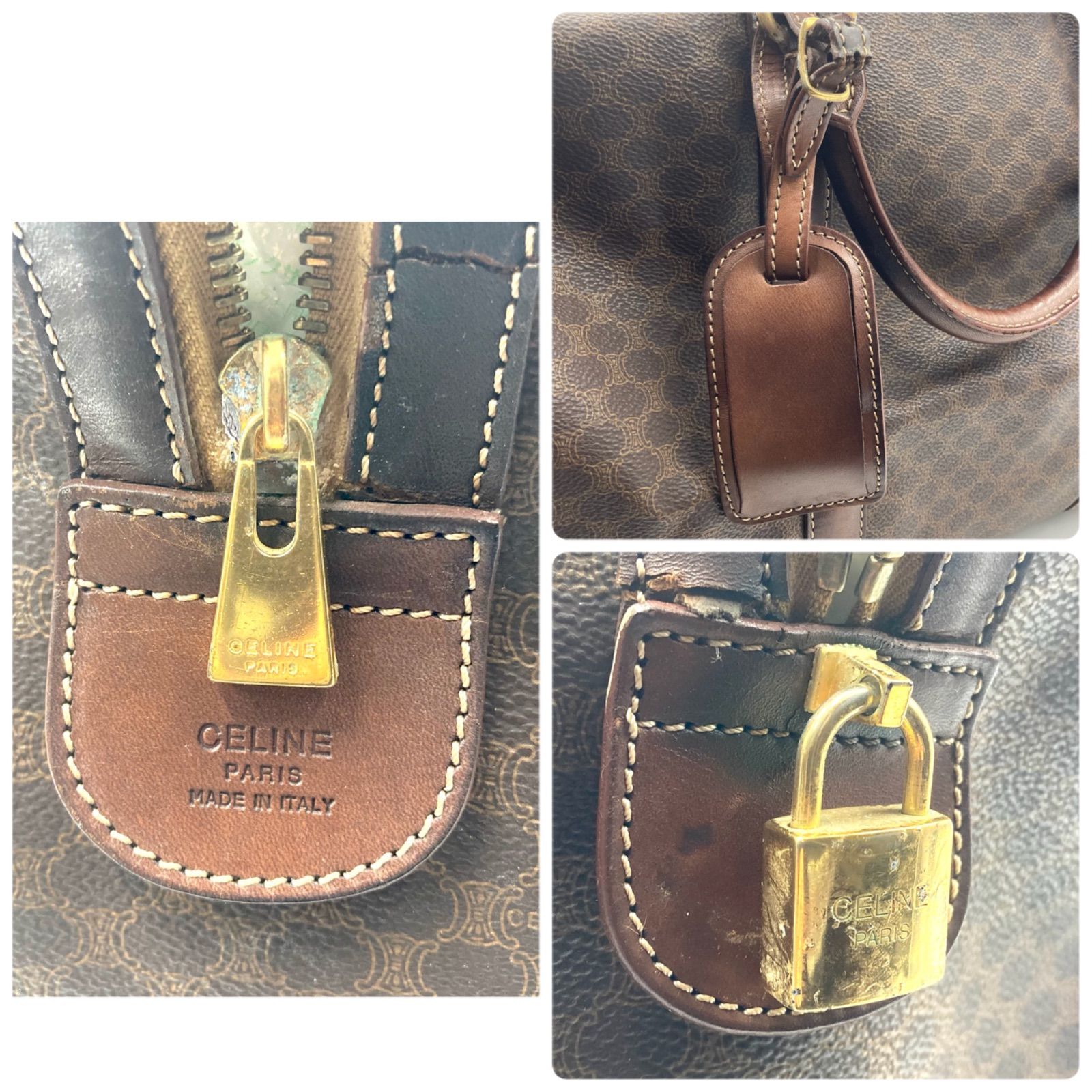 セリーヌ　celine 大型ボストンバッグ　旅行バッグ　オリオンフ　マカダム CELINE（セリーヌ） マカダム ボストンバッグ トラベルバッグ 旅行用