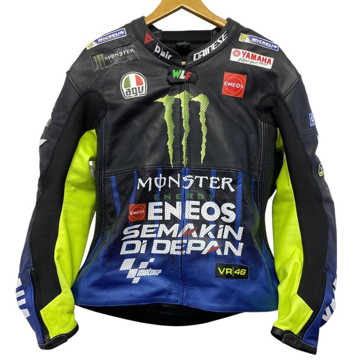 【美品】レーシングレザーパンチングジャケット 黒系 ブラック系 サイズ54 25515-120