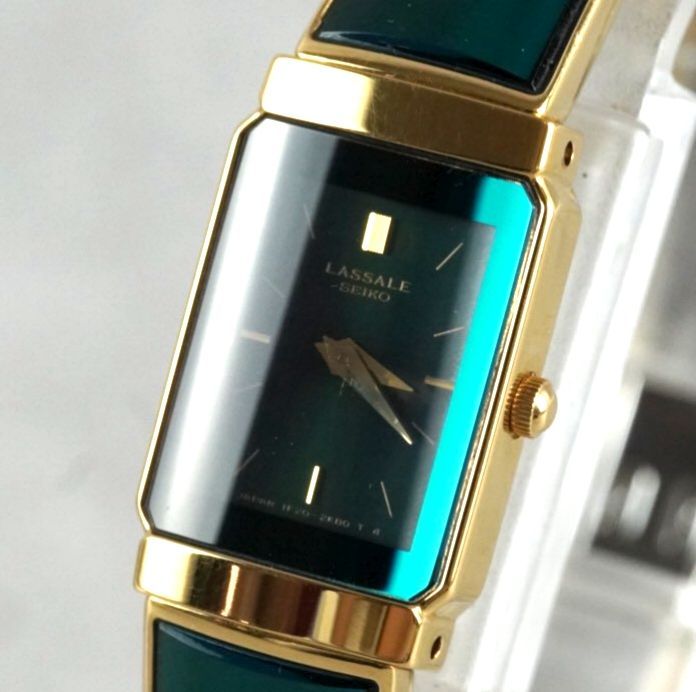 希少 SEIKO LASSALE セイコー ラサール 1F20-6C70 エメラルドグリーン