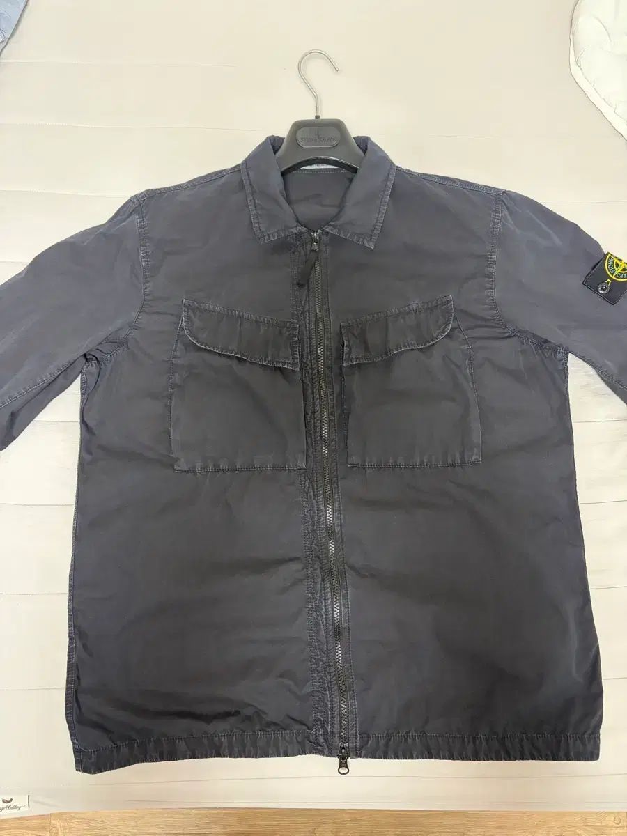 22 fw STONE ISLAND ストーンアイランド ワッペン エフェクト オーバーサイズシャツ ネイビー XL