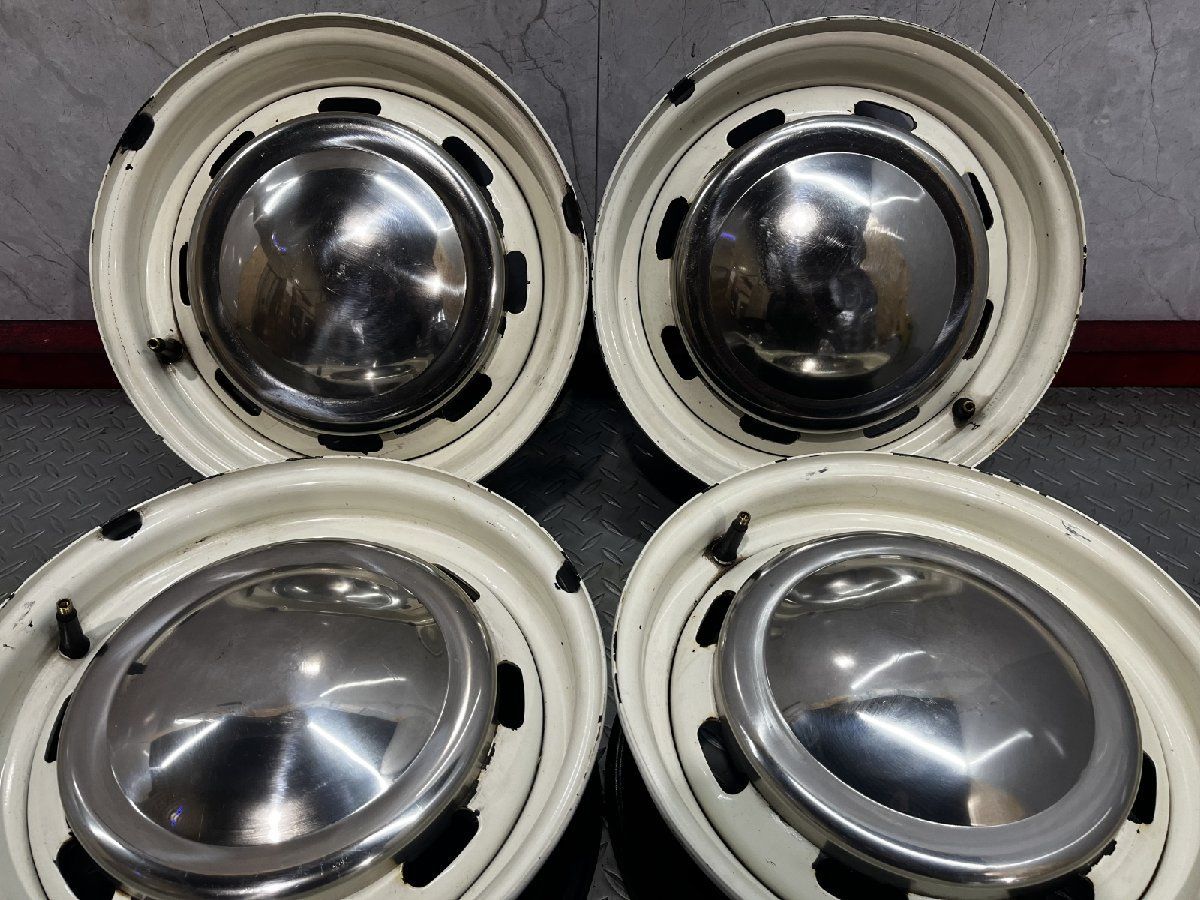 DUNLOP製 GRIFFIN グリフィン スチールホイール 12インチ 4本 4 65 38 センターキャップ付 ローバーミニ用 MHA 713