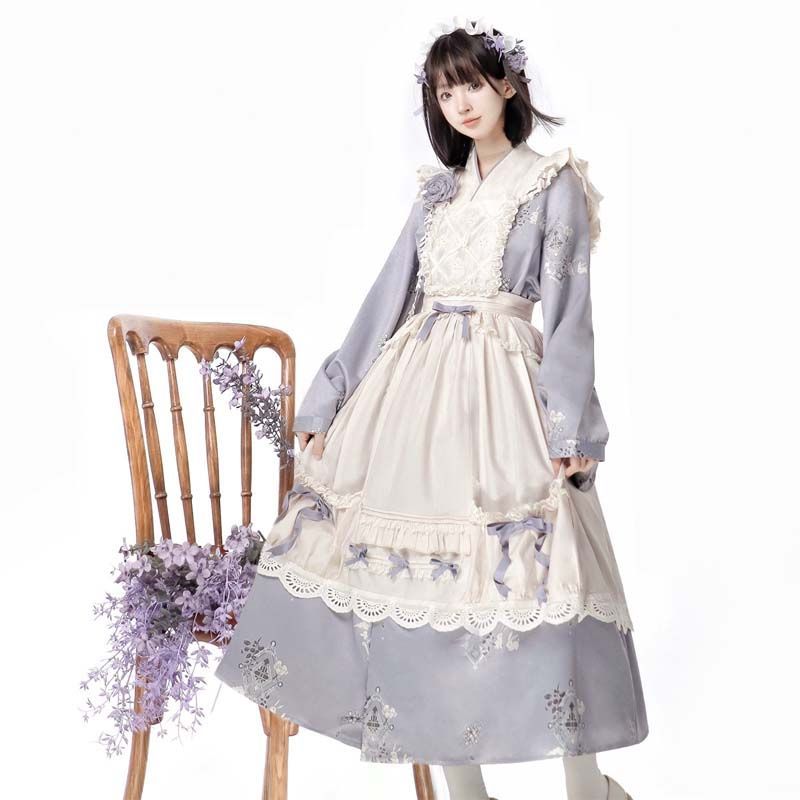 ロリータ ワンピース 日常甘めスタイル Lolita ふんわりインナーワンピース 透け感オーバーワンピース付き 重ね着風ドレス レディース 撮影 街歩き イベント コスプレ 仮装 ガーリー 装い 体型カバー フェミニン華やか