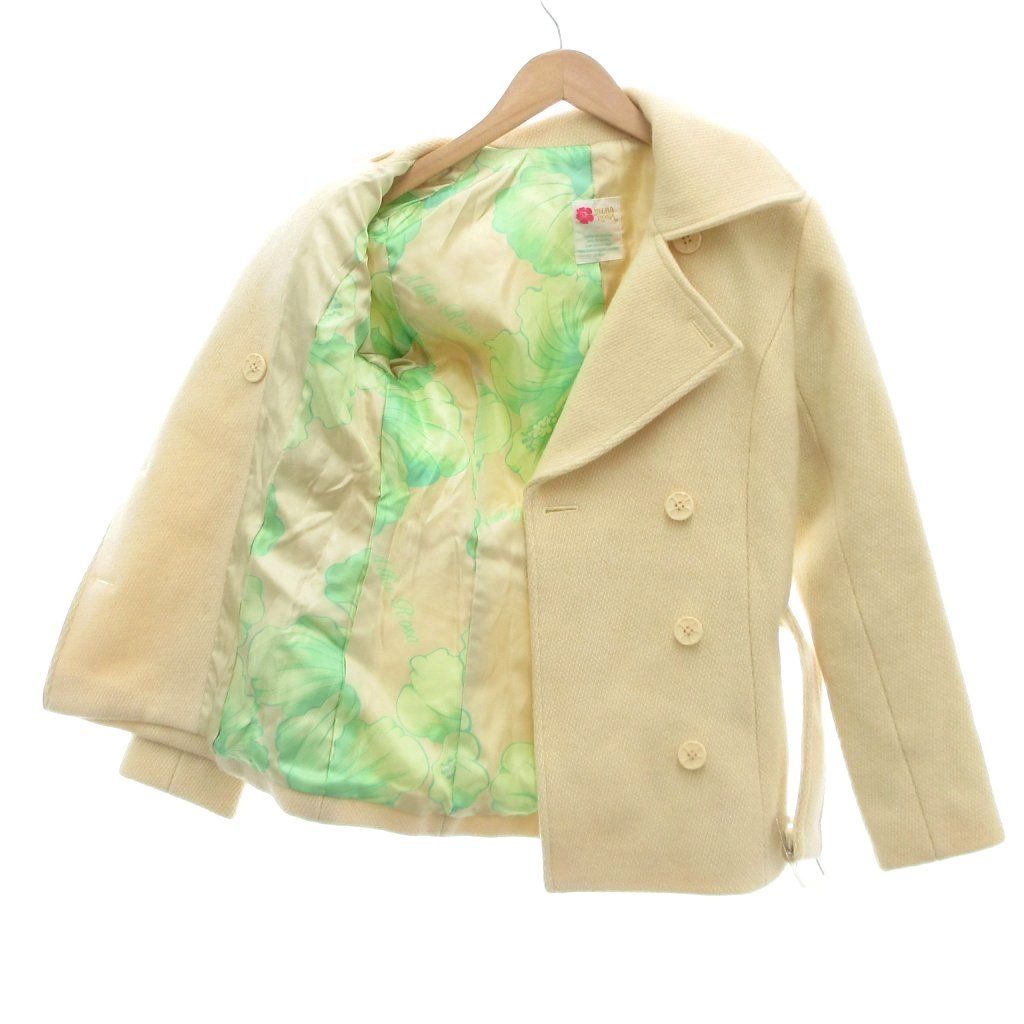 アルバローザ ALBAROSA ハーフコート ダブルブレスト ベルト ツイード