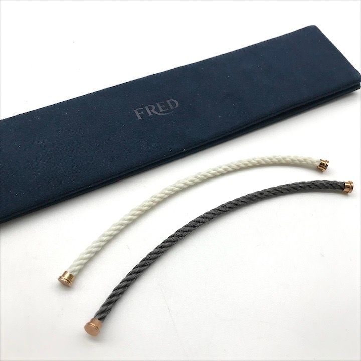 超 FRED フレッド ステンレス ケーブル ワイヤー 2本 セット グレー ホワイト アクセサリー ジュエリー ブレスレット k 7092