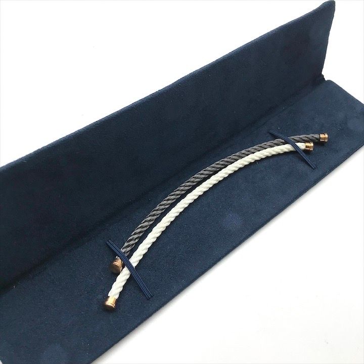 超 FRED フレッド ステンレス ケーブル ワイヤー 2本 セット グレー ホワイト ジュエリー ブレスレット k 7092