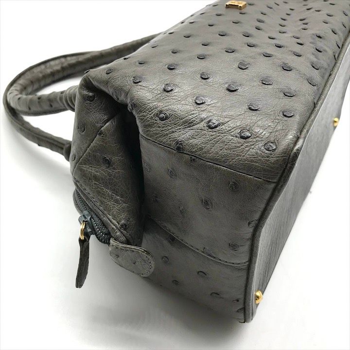  BALLY バリー オーストリッチ ハンド バッグ グレー ゴールド金具 フォーマル ブランド 鞄 かばん レディース k 7093 その他 バッグ