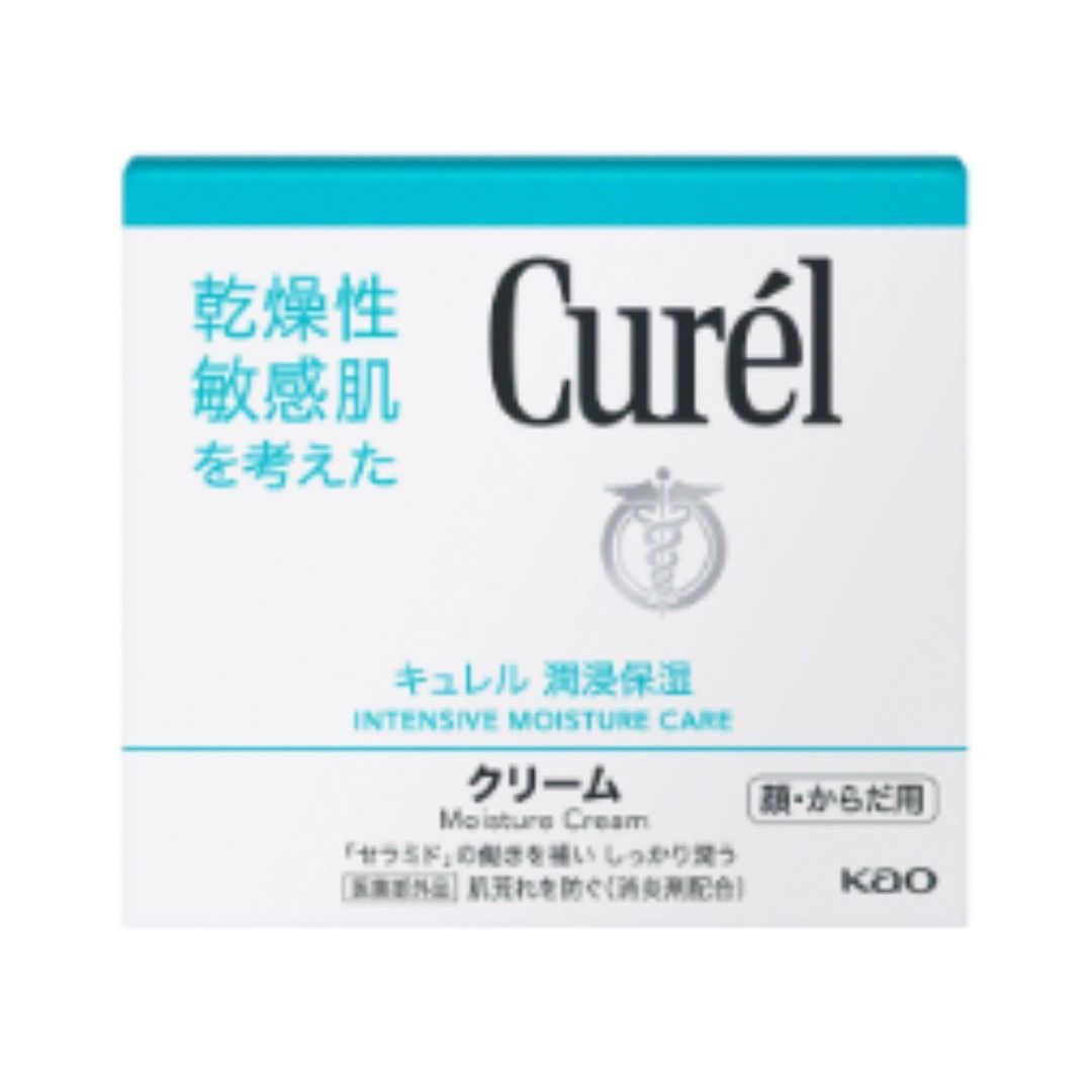 Curel Intensive Moisture Cream 90 g × 3 Jars | Moisturizer for Dry Sensitive Skin Ceramide Care Made in Japan