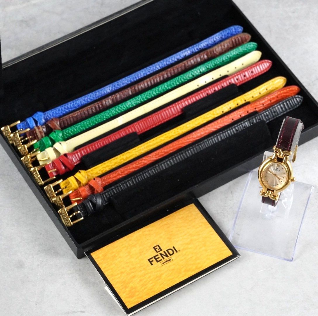 電池交換済み FENDI フェンディ 640 L カメレオン チェンジベルト 変えベルト 9本 Quartz ヴィンテージ antique アンティーク ladies