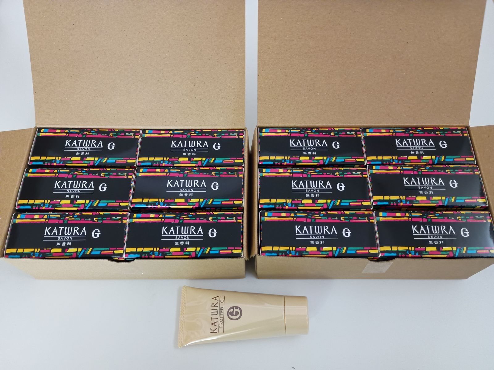 超お得12個セット カツウラ化粧品の超定番洗顔せっけん　サボンG100g（無香料タイプ）＋角質ケア ミニフローテGのおまけ付です！！