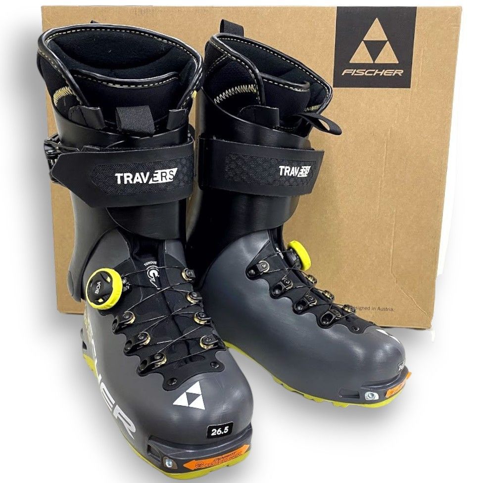 FISCHER フィッシャー TRAVERS CS YELLOW トラバース イエロー BOAフィットシステム スキーブーツ ウィンタースポーツ ツアー用ブーツ 定価14 8万 U 18422 GREY BLACK 26 5 120 51204 m 03