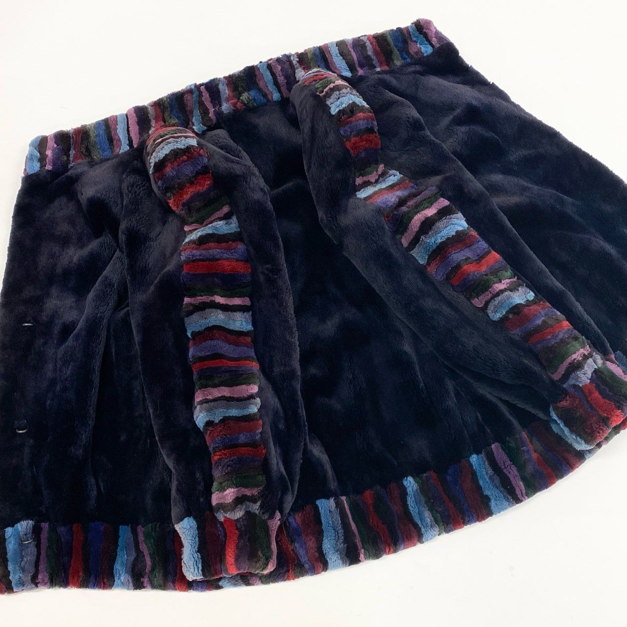 33L10 本毛皮 染め シェアード ロングコート サイズF ダークパープル