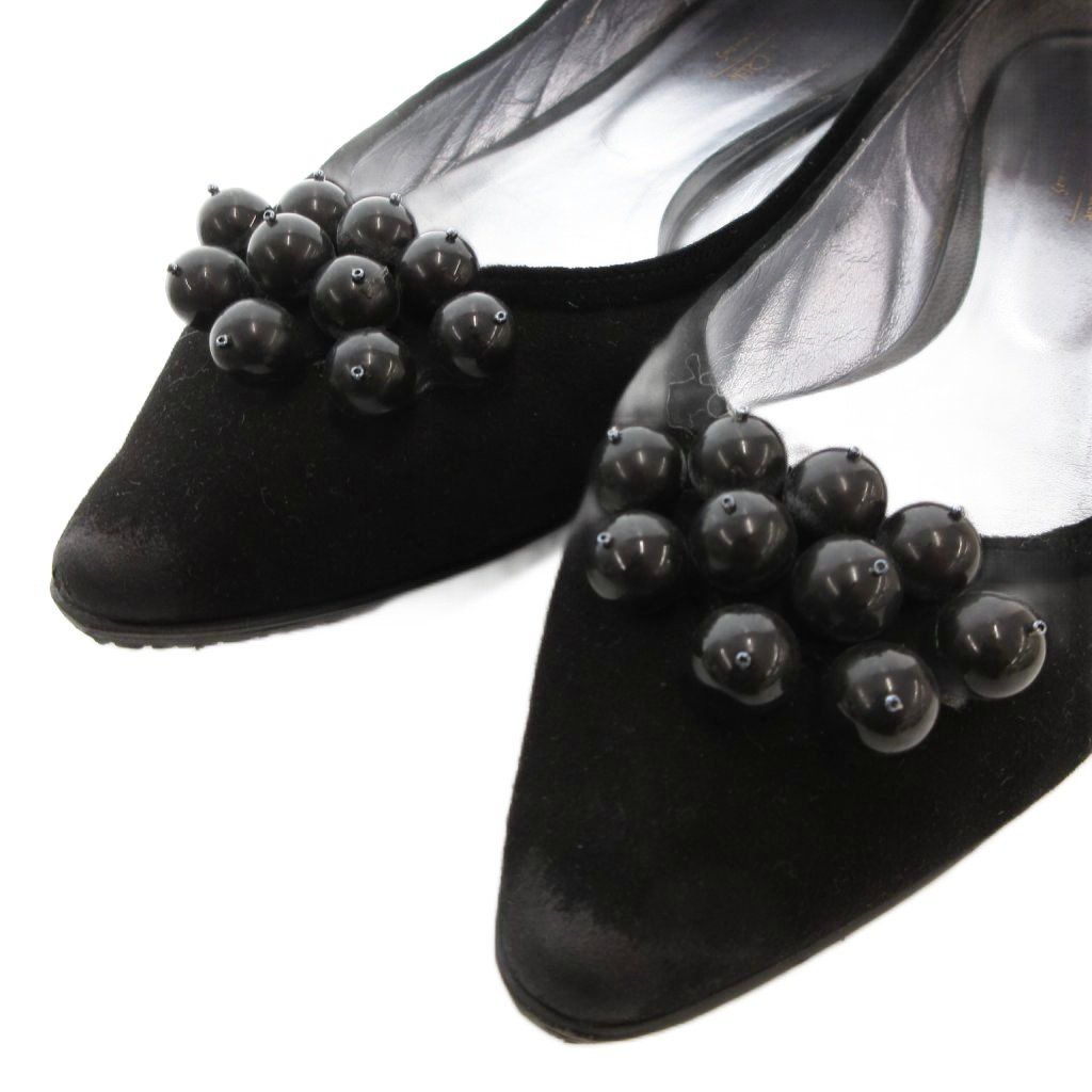 オデットエオディール 黒 ポインテッドトゥパンプス 24.5 新品 新品