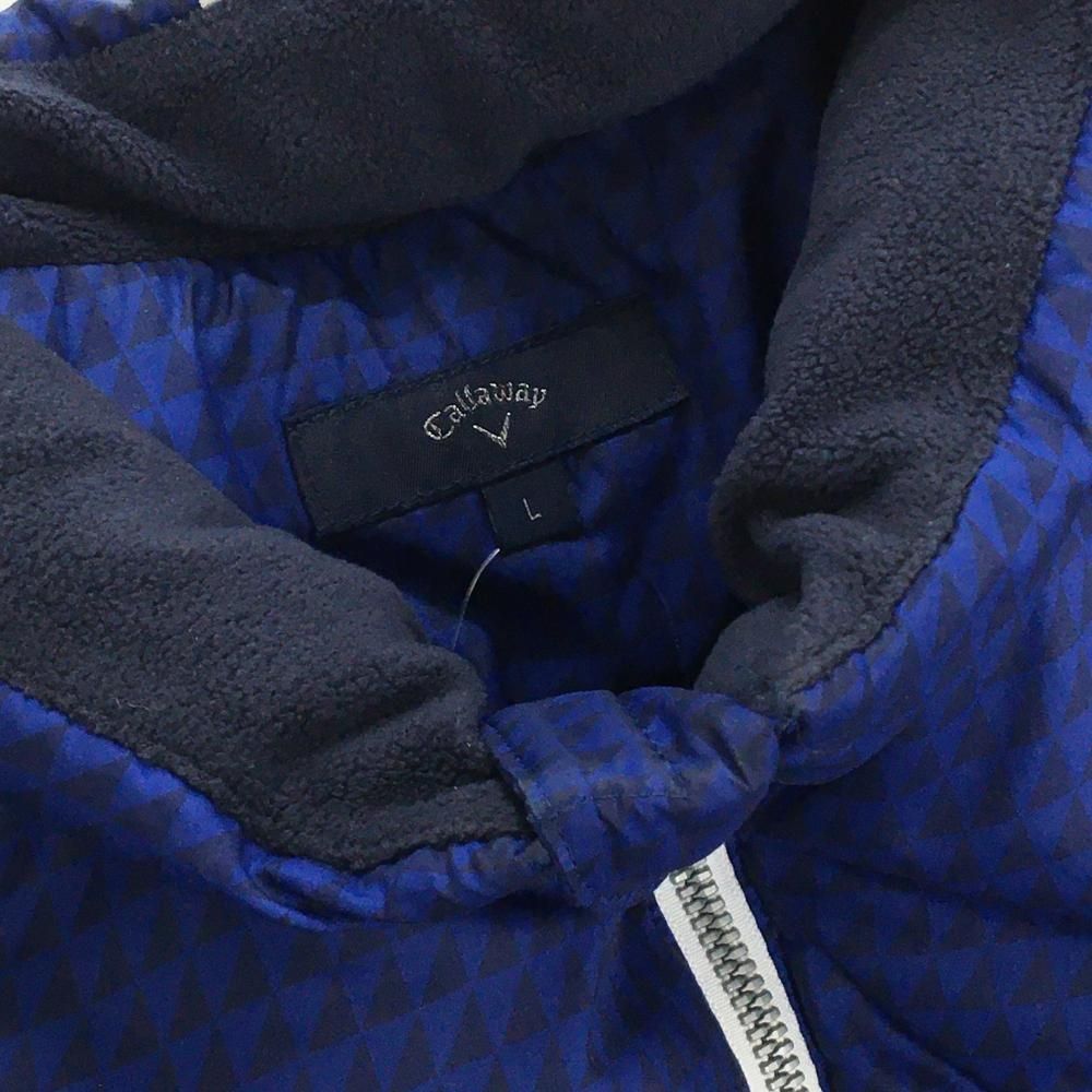 美品】キャロウェイ 2WAYダウンジャケット ブルー×ネイビー 総柄 袖