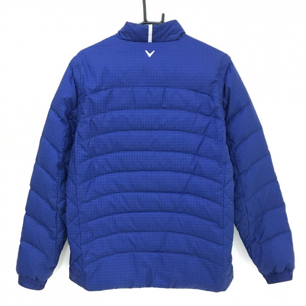 美品】キャロウェイ 2WAYダウンジャケット ブルー×ネイビー 総柄 袖