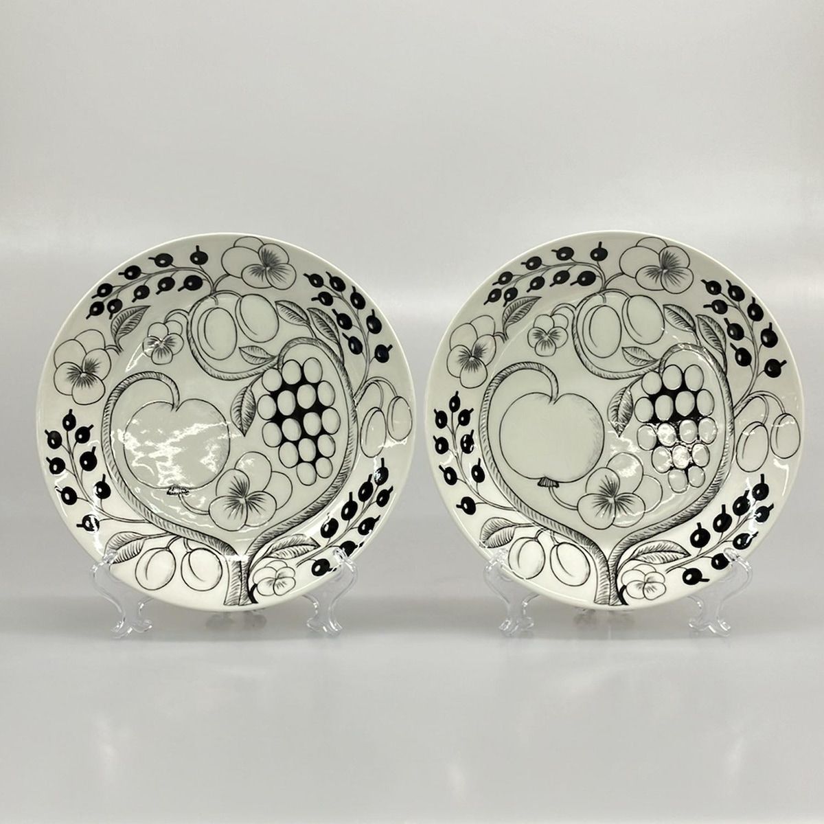ARABIA(アラビア) 小物 - 白×黒 プレート×2/サイズ 大
