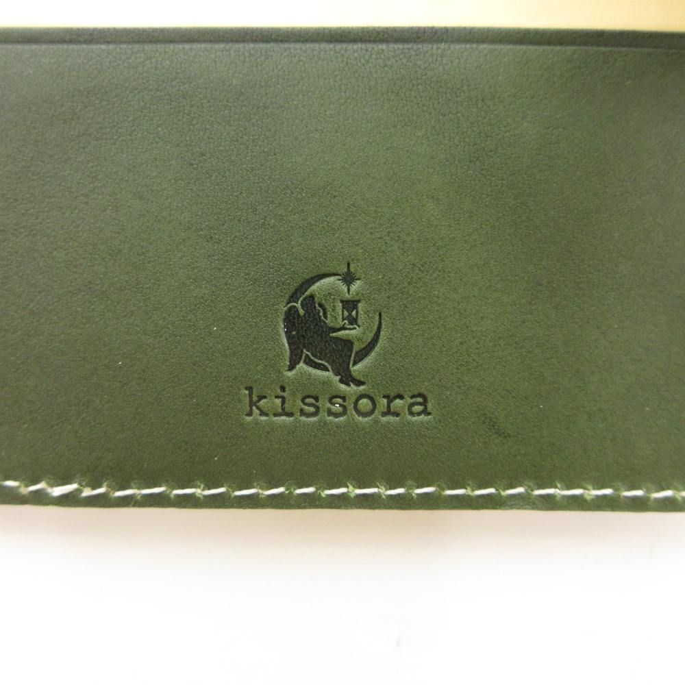 キソラ kissora カードケース ロゴ レザー 本革 緑 グリーン AE kissora キソラ コインケース ラウンドファスナー BOX型