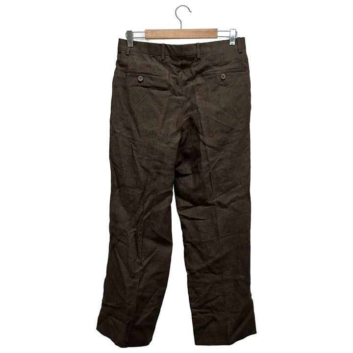 BERNARD ZINS ベルナールザンス リネンスラックス メンズ ブラウン 38