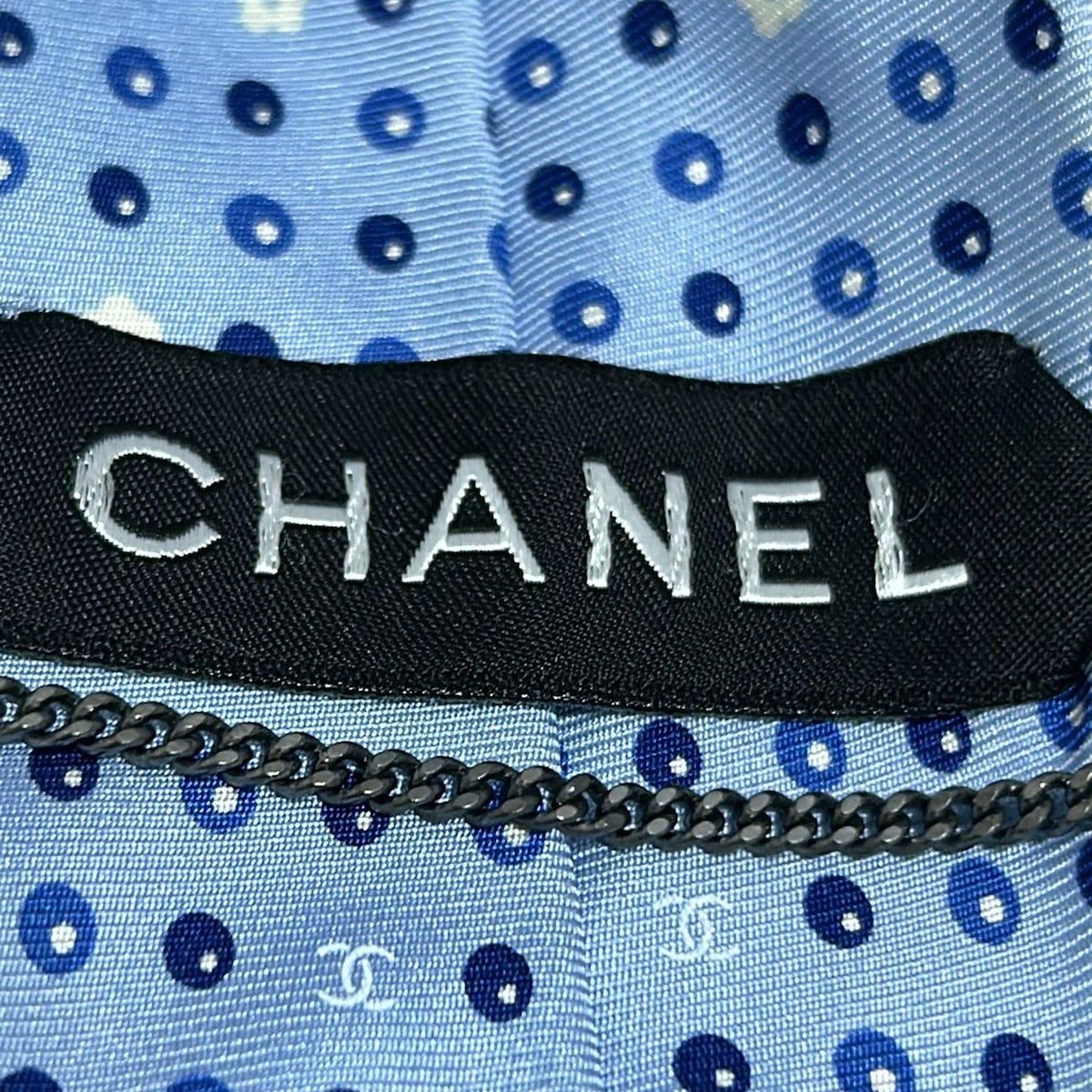 CHANEL(シャネル) ネクタイ メンズ - ライトブルー×ブルー ココマーク 