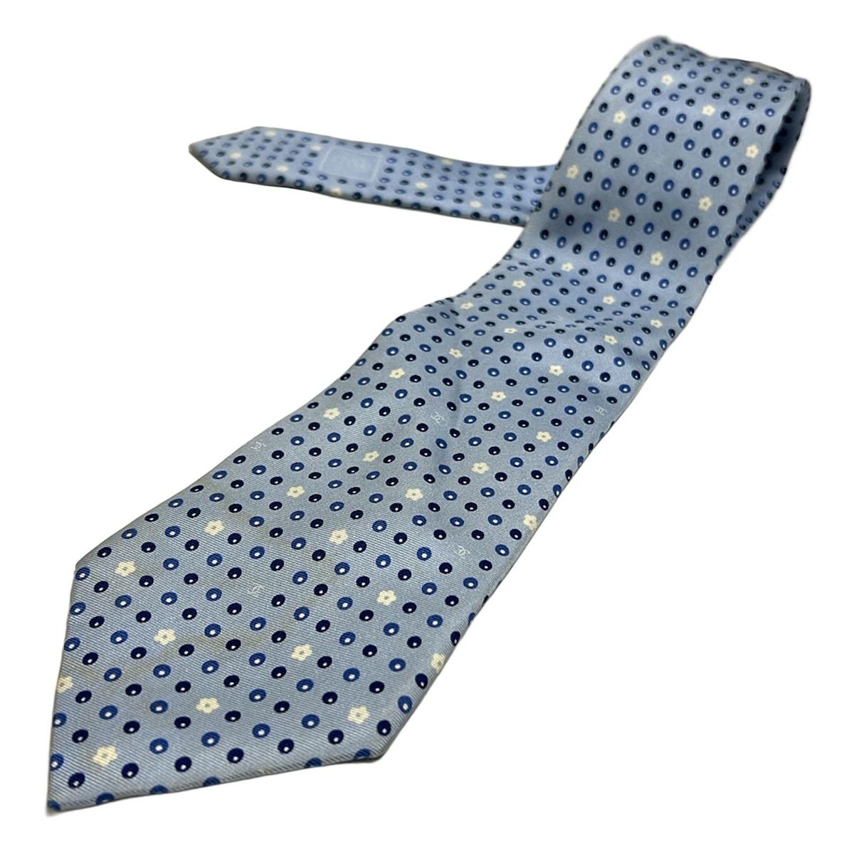 CHANEL シャネル ネクタイ ライトブルー メンズ CHANEL(シャネル) ネクタイ メンズ美品 - ライトブルー×ブルー×ネイビー