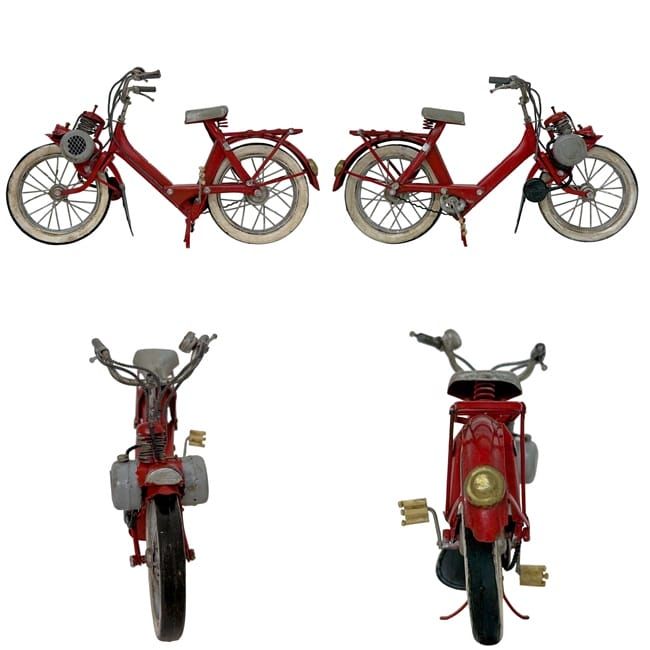 ミニカー モペッド バイク レッド アンティーク ブリキ