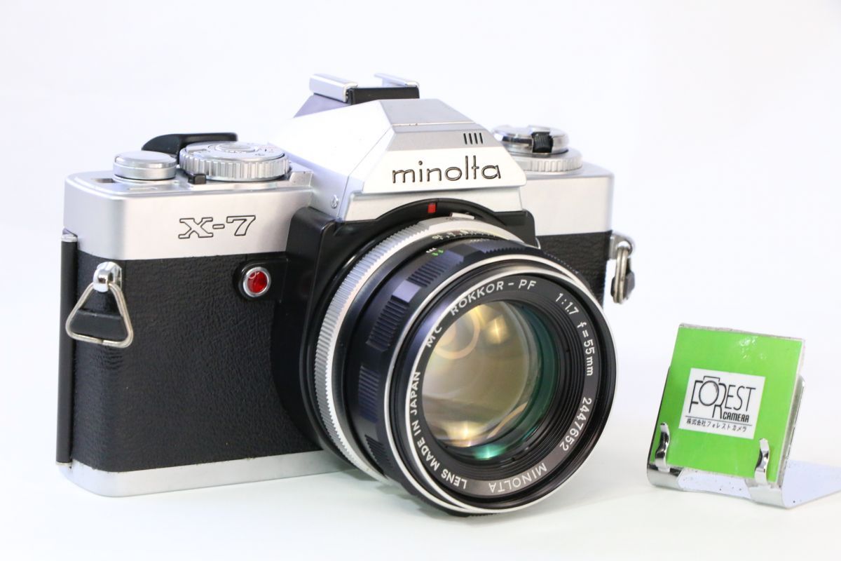 【動作保証・点検済】良品■ミノルタ MINOLTA X-7 + MC ROKKOR-PF 55mm F1.7■露出計・オート完動・プリズム腐食なし■EE1134