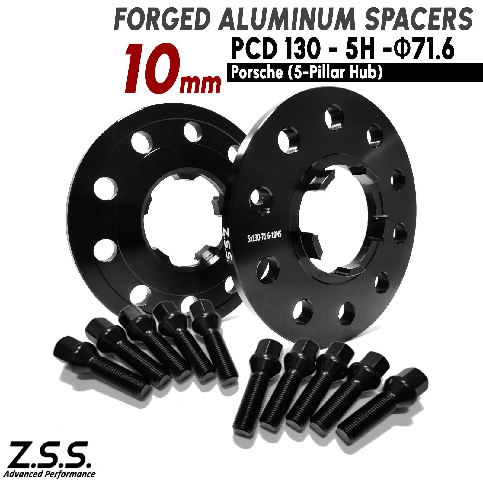 Z S AP 5本爪タイプ ポルシェ タイカン Porsche Taycan 2019 10 mm PCD 130 5穴 71 6φ スペーサー 社外ホイール用 ボルト付き ZSS