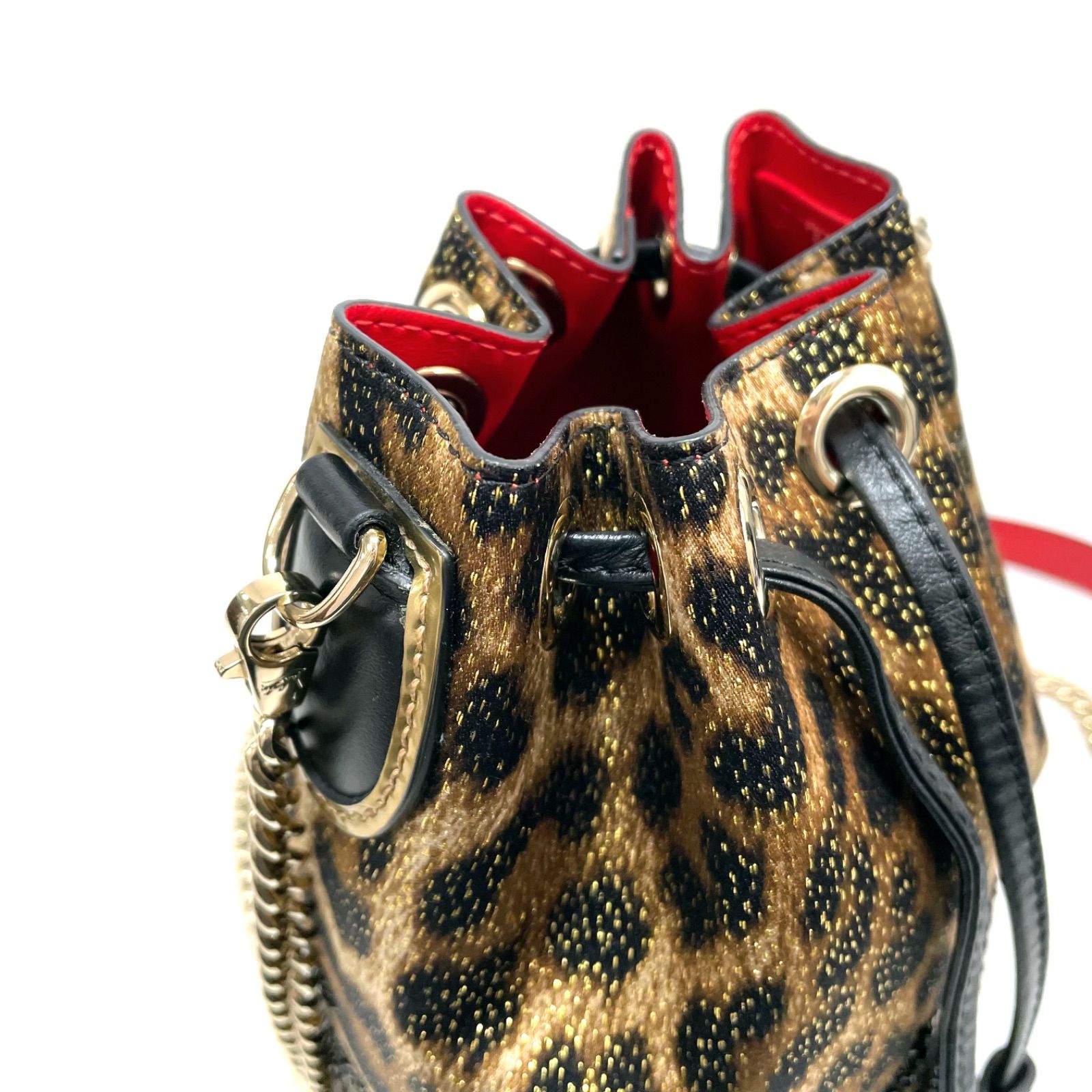 美品】 Christian Louboutin クリスチャンルブタン ミニバケットバッグ