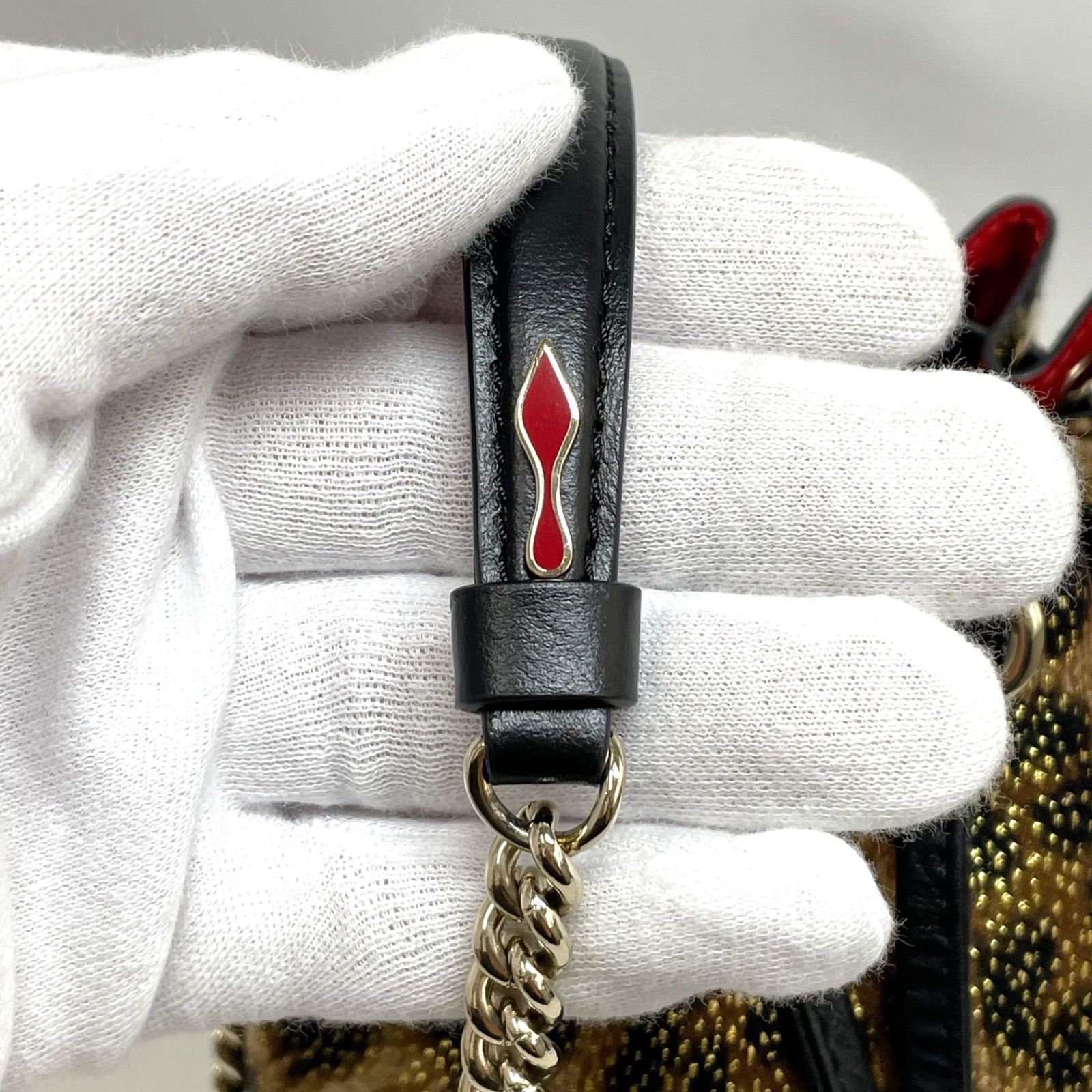 美品】 Christian Louboutin クリスチャンルブタン ミニバケットバッグ 