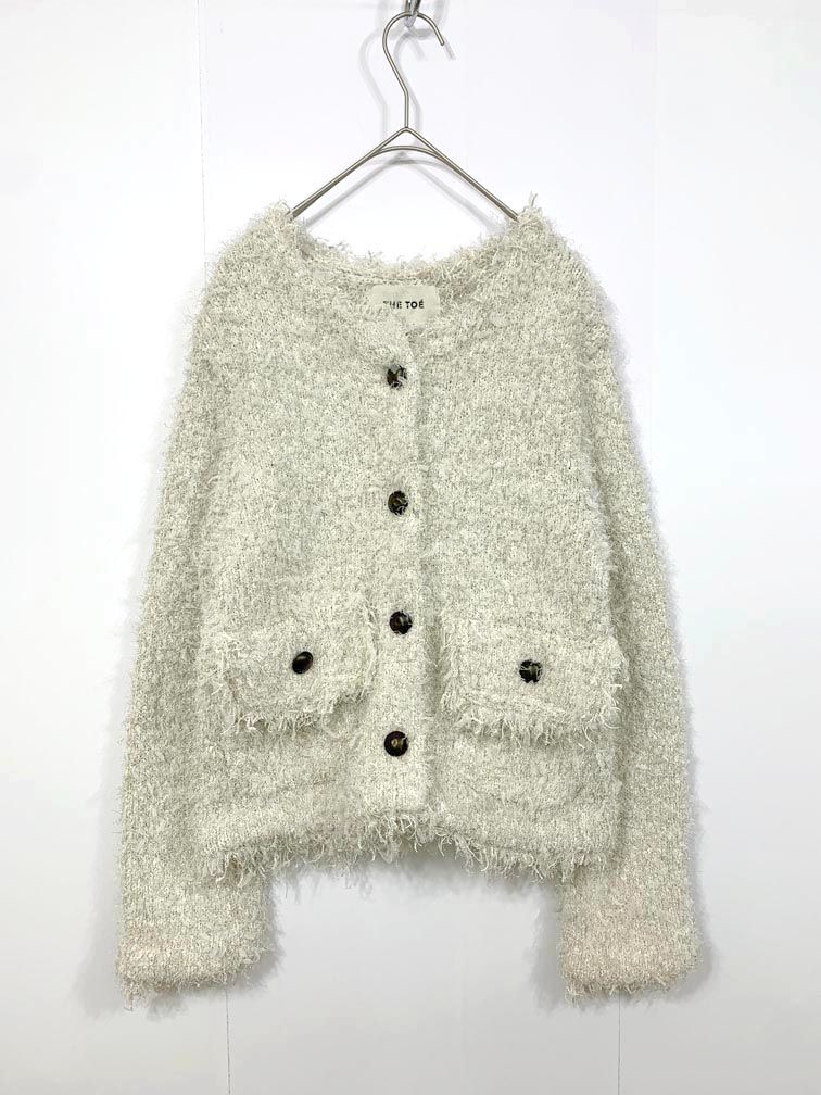 THE TOE ザトゥー TT24S020030311IVS 定価28900円 ツイード ジャケット sizeS/アイボリー ■■◎レディース