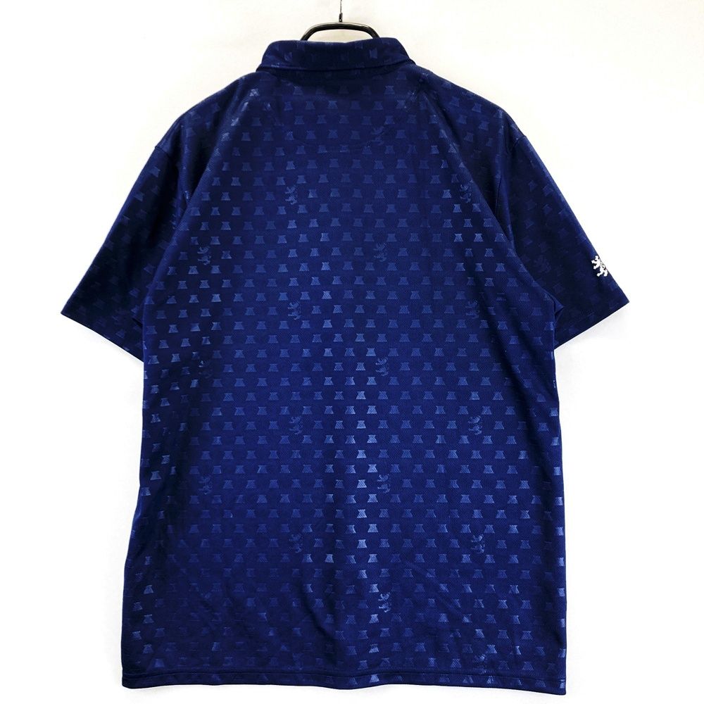 サイズ：LL ADMIRAL アドミラル 半袖ポロシャツ ×LEXUS 総柄 ネイビー