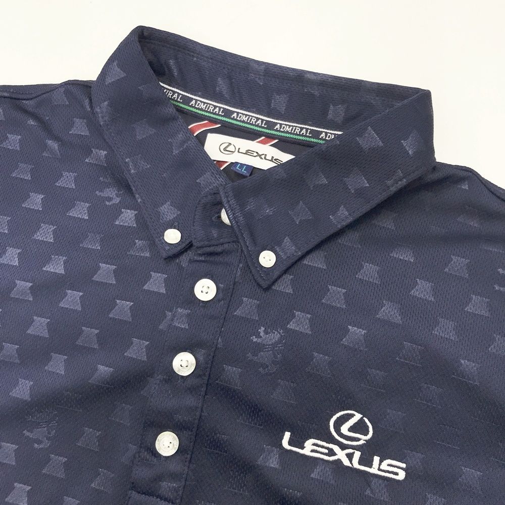【LEXUS×Admiral 】ポロシャツ ネイビー サイズ：LL ADMIRAL アドミラル 半袖ポロシャツ ×LEXUS 総柄 ネイビー
