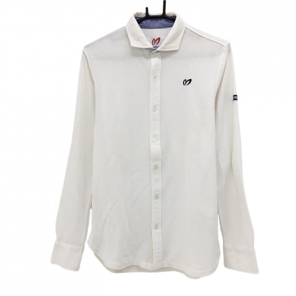 マスターバニー 長袖シャツ 白 ロゴ刺しゅう メンズ 4(M) ゴルフウェア