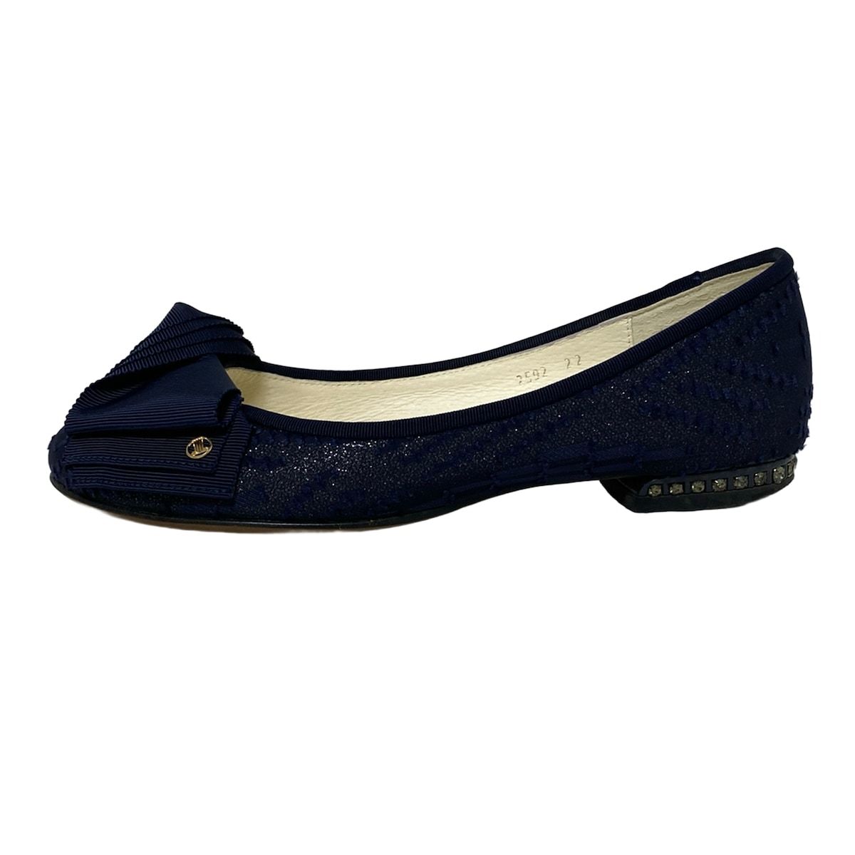 LANVIN en Bleu ブラックフラットシューズ LANVIN en Bleu(ランバンオンブルー) フラットシューズ 22 レディース