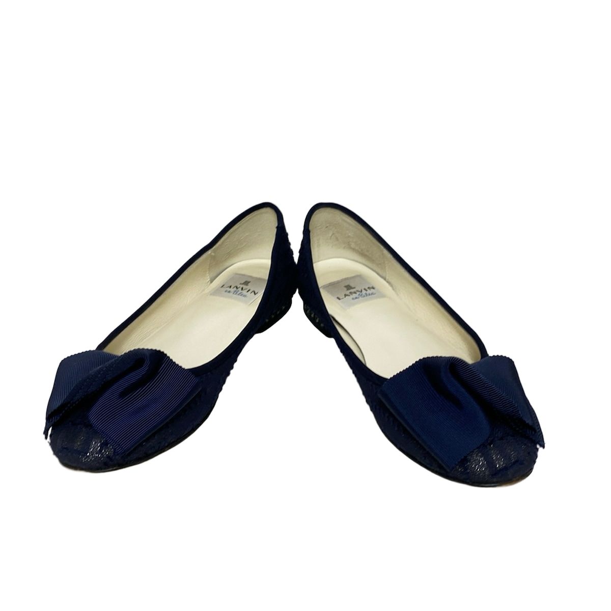 LANVIN en Bleu ブラックフラットシューズ LANVIN en Bleu(ランバンオンブルー) フラットシューズ 22 レディース