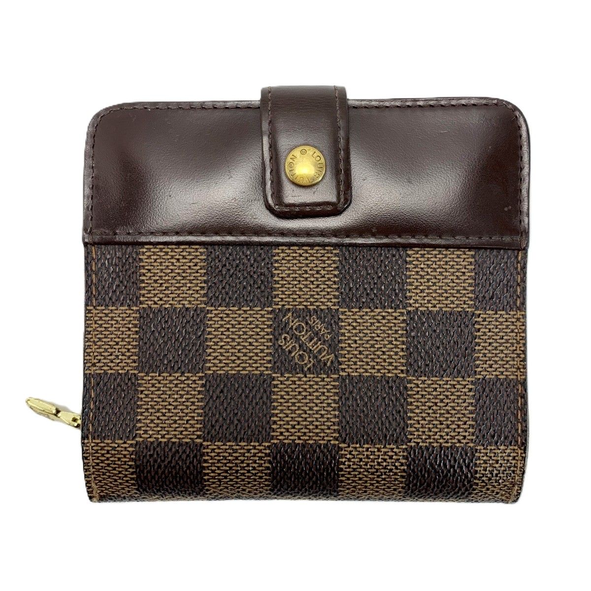 LOUIS VUITTON ルイヴィトン ダミエ コンパクト ジップ N 61668 エベヌ 2つ折り財布