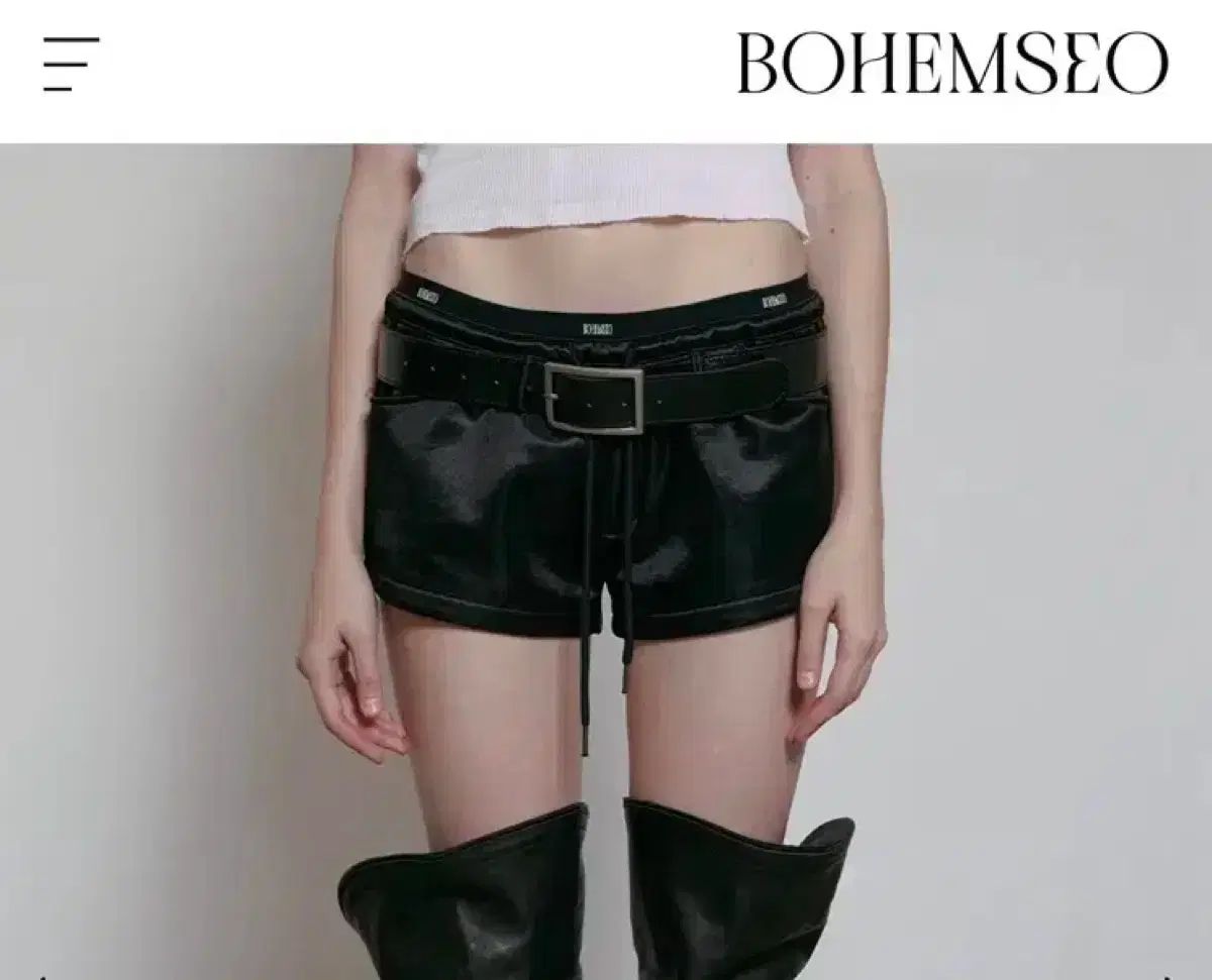 BOHEMSEO ボヘミアンソウル ロゴISTJ VENDING MACHINE Ver. ショーツ パンツ グロッシーブラック