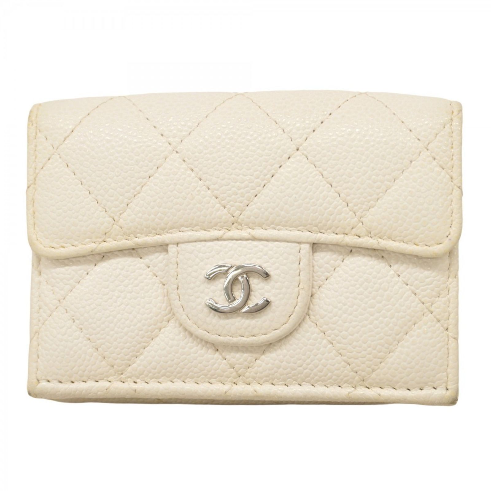 シャネル(Chanel) シャネル 三つ折り財布 マトラッセ キャビアスキン