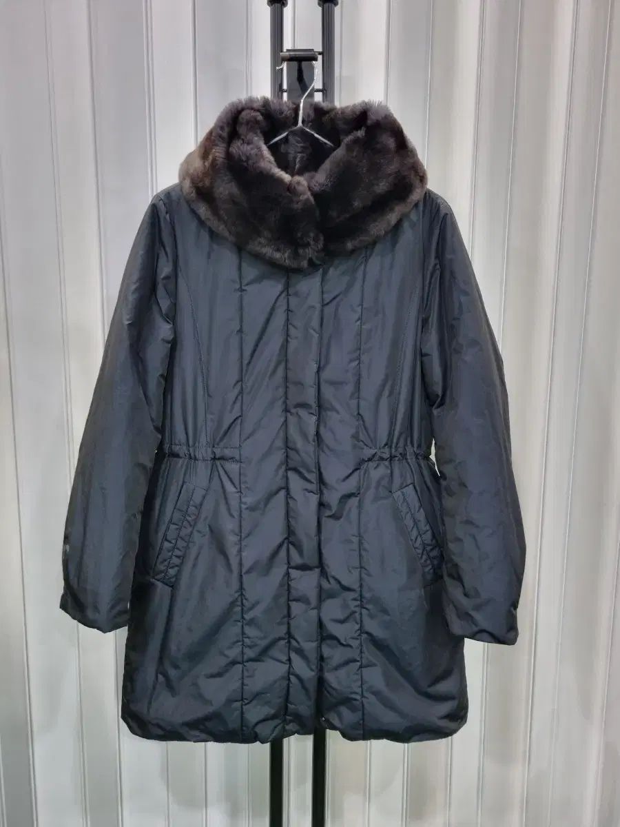 レディース ANNE KLEIN ブラック ファー KARA ダウン コート