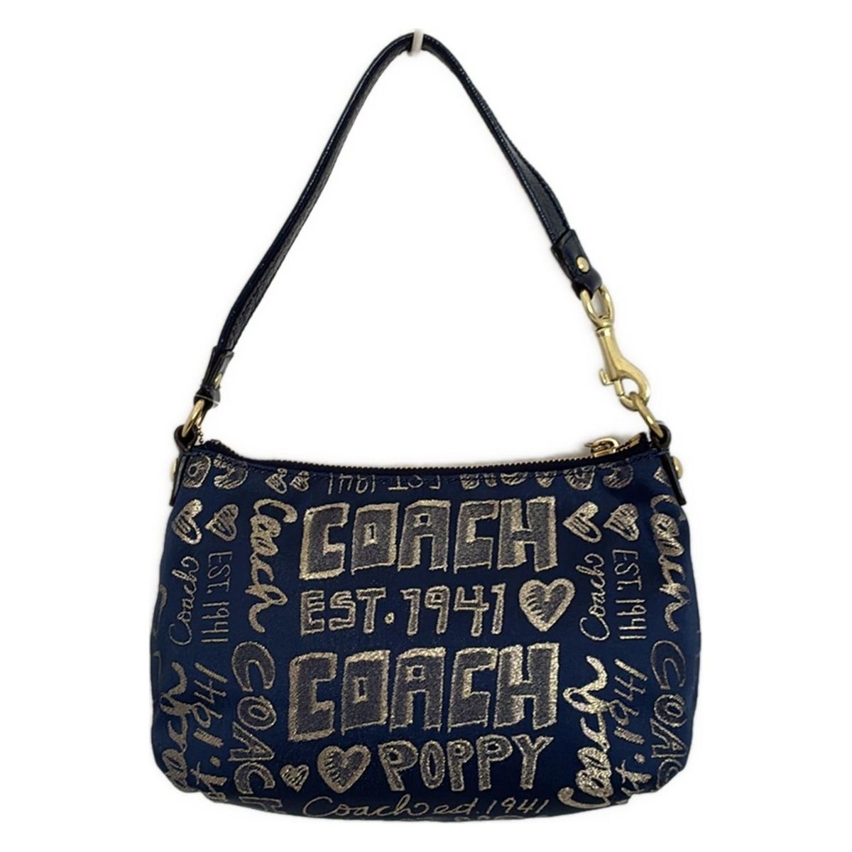 COACH(コーチ) ハンドバッグ - ブルー×ゴールド ミニバッグ レザー