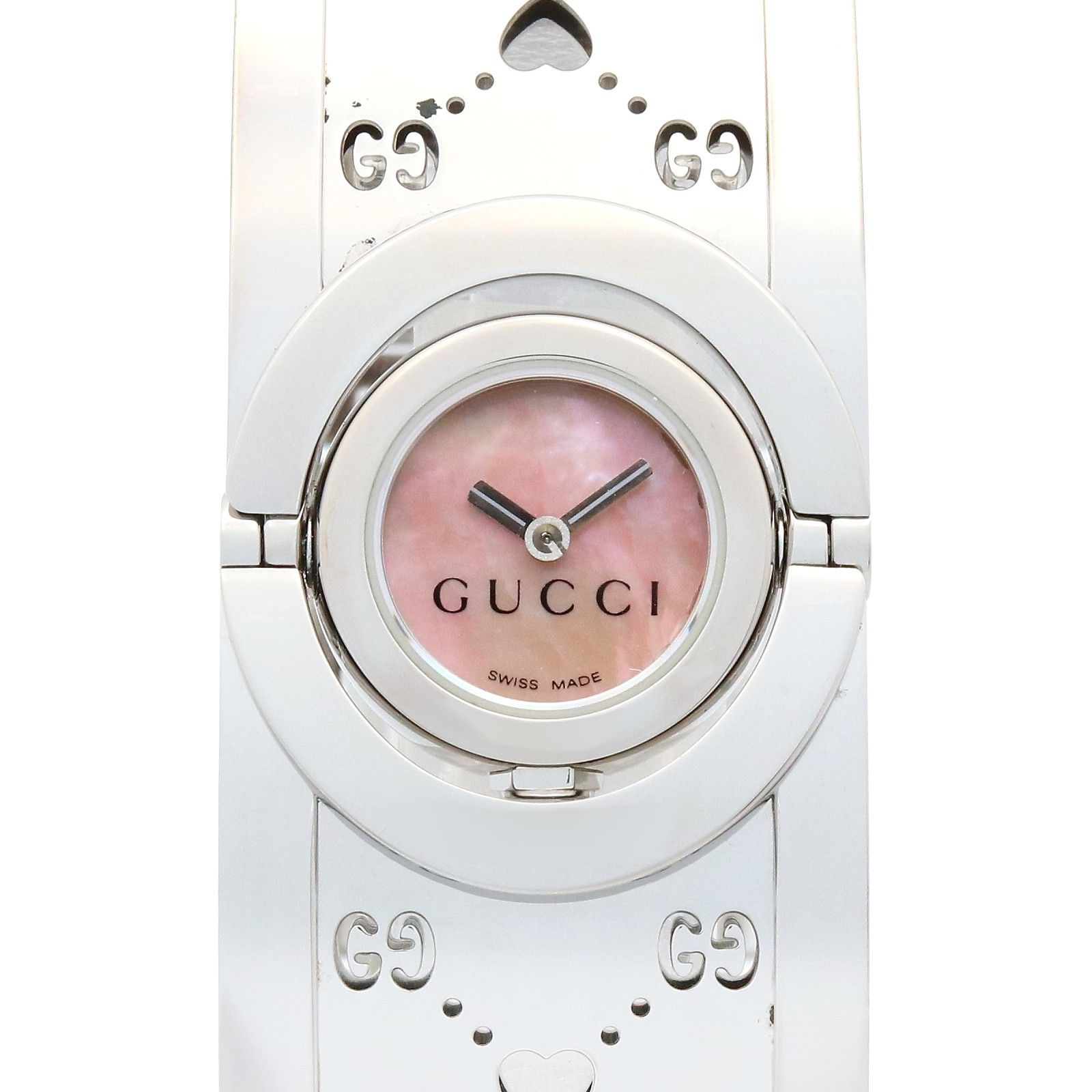グッチ GUCCI 腕時計 トワールハートバングル 112 ピンクシェル 