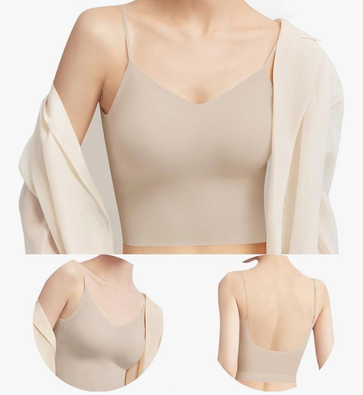 ヴェーミア] キャミソール レディースVネック シンプルブラトップ 最新